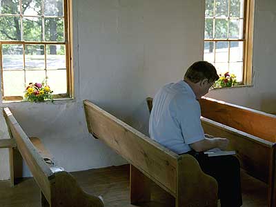 Man sitting in pew